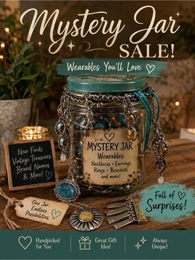 Mystery Jar Full of Wearables Necklaces Ring Earrings